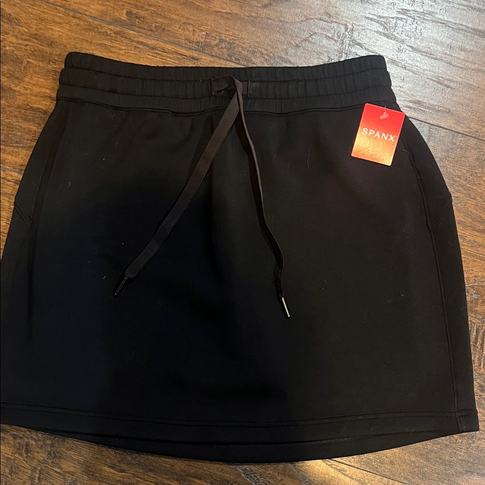 SPANX Black Drawstring Mini Skirt